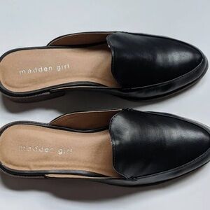 Madden Girl | Mattie black loafer mules flats